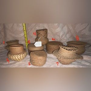 Vintage Tarahumara Pine Needle Baskets, Bundle 1-4